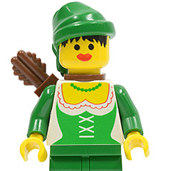 Die weibliche Robin Hood Minifigur aus dem Modell 6071 die wahrschenlich Maid Marian darstellt